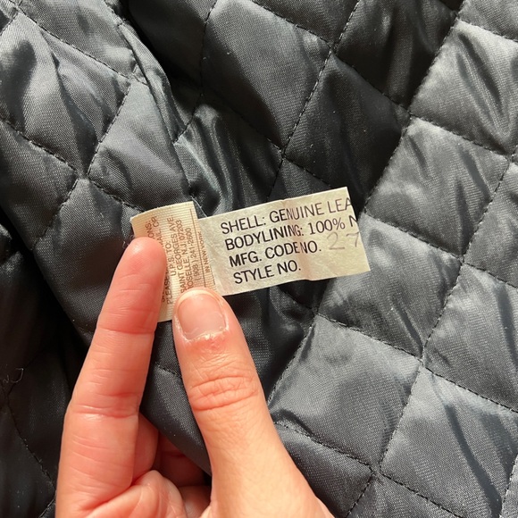 Vintage PARK V Grey Leather Motorcycle Biker Jacket Removable Lining Size 44 USA - Picture 7 of 16